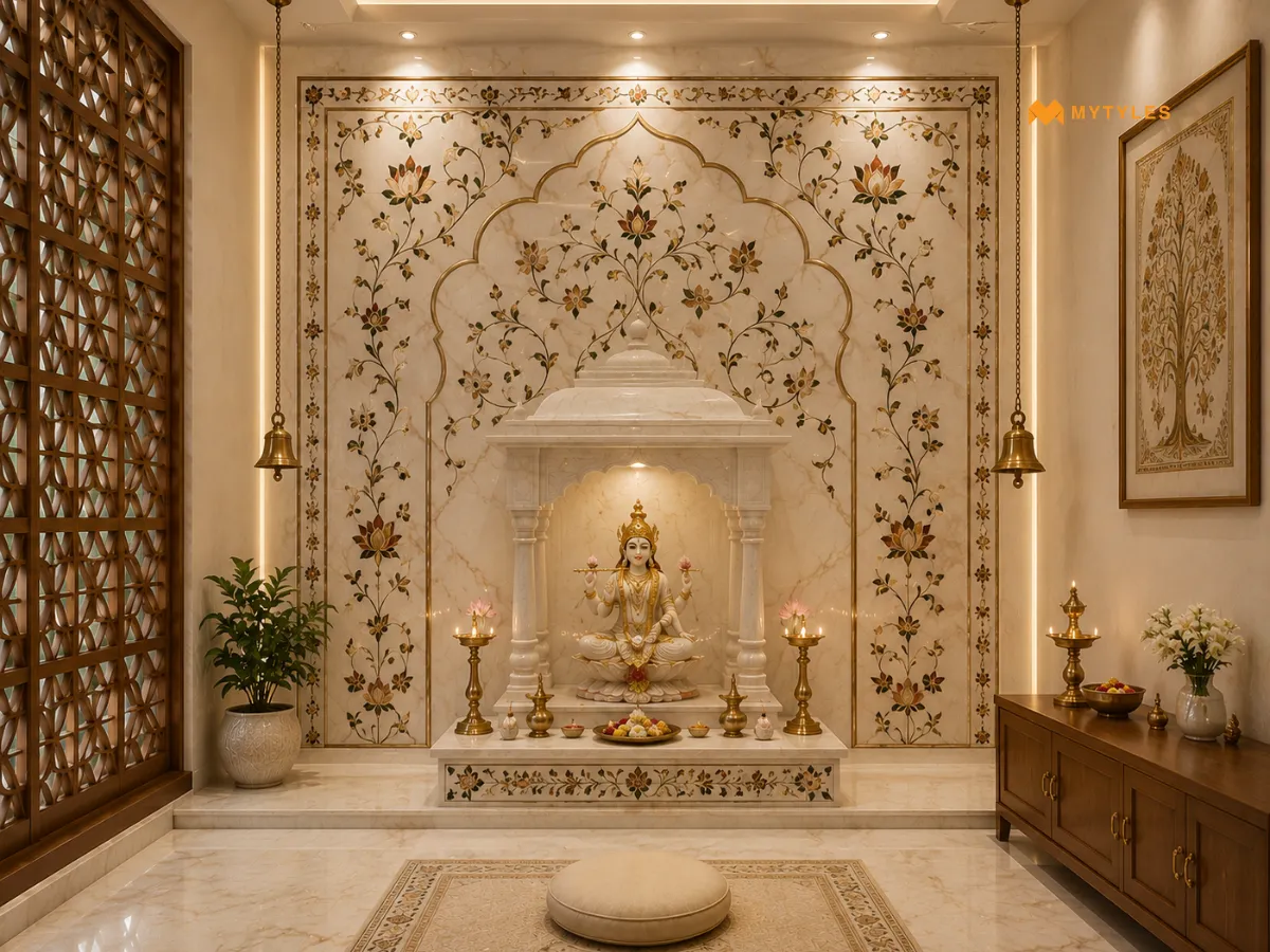Mughal-Inspired Inlay Tile Feature Wall